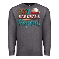 Charcoal Heather eat sleep baseball repeat Premium Sweatshirt - HRA Design Shop