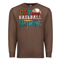 Chestnut eat sleep baseball repeat Premium Sweatshirt - HRA Design Shop