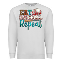 Dove Grey eat sleep baseball repeat Premium Sweatshirt - HRA Design Shop