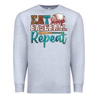 Heather Grey eat sleep baseball repeat Premium Sweatshirt - HRA Design Shop