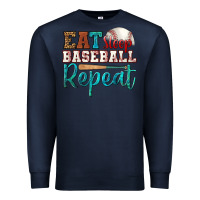 Navy eat sleep baseball repeat Premium Sweatshirt - HRA Design Shop