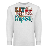 Oatmeal Heather eat sleep baseball repeat Premium Sweatshirt - HRA Design Shop