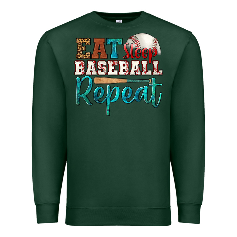 Eat Sleep Baseball Repeat Premium Sweatshirt by HRA Design Shop | Teevron