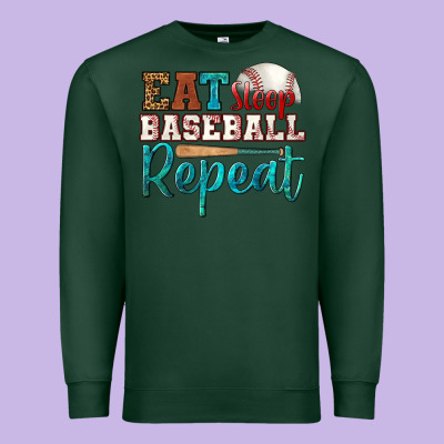 Eat Sleep Baseball Repeat Premium Sweatshirt Designed By Hra Design Shop