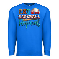 True Royal eat sleep baseball repeat Premium Sweatshirt - HRA Design Shop