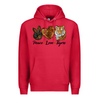 Cardinal Peace Love Tigers Premium Hoodie - LillyAllenDesigns