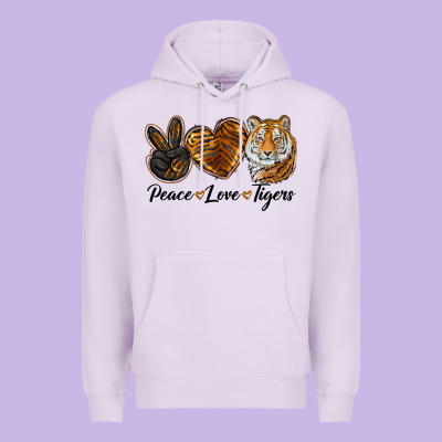Peace Love Tigers Premium Hoodie Designed By Lillyallendesigns