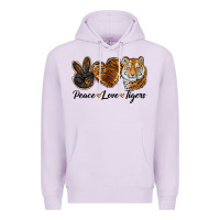 Lilac Peace Love Tigers Premium Hoodie - LillyAllenDesigns
