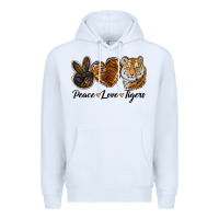 White Peace Love Tigers Premium Hoodie - LillyAllenDesigns