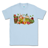 Dusty Blue floral hustler coffee cups Classic Tee - texasbilliewilder