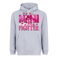Heather Grey My Mini Is a Fighter with Ribbon Heavyweight Hoodie - texasbilliewilder