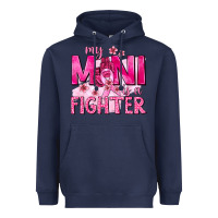 Navy My Mini Is a Fighter with Ribbon Heavyweight Hoodie - texasbilliewilder