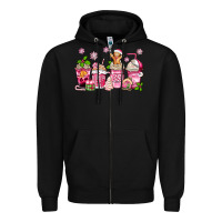 Black pink christmas coffee cups Zipper Hoodie - Zillion Design Studio