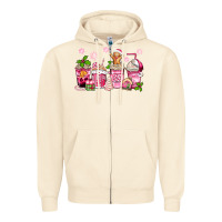 Sandshell pink christmas coffee cups Zipper Hoodie - Zillion Design Studio