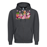 Smoke pink christmas coffee cups Zipper Hoodie - Zillion Design Studio