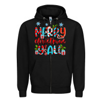 Black merry christmas y'all Zipper Hoodie - Zillion Design Studio