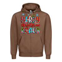 Chestnut merry christmas y'all Zipper Hoodie - Zillion Design Studio