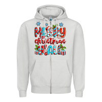 Dove Grey merry christmas y'all Zipper Hoodie - Zillion Design Studio