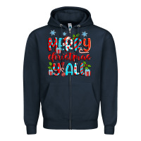 Navy merry christmas y'all Zipper Hoodie - Zillion Design Studio