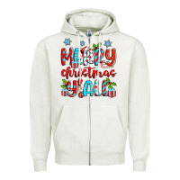 Oatmeal Heather merry christmas y'all Zipper Hoodie - Zillion Design Studio