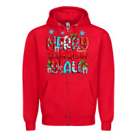 Red merry christmas y'all Zipper Hoodie - Zillion Design Studio