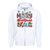 White merry christmas y'all Zipper Hoodie - Zillion Design Studio