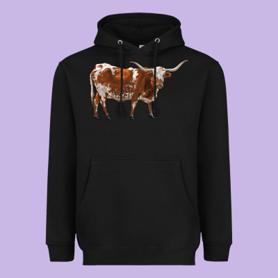Longhorn Heavyweight Hoodie Designed By Ranaportraitstore