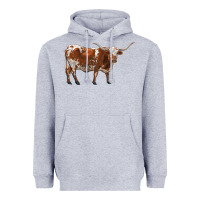 Heather Grey longhorn Heavyweight Hoodie - RanaPortraitStore