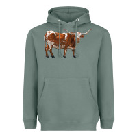 Sage longhorn Heavyweight Hoodie - RanaPortraitStore