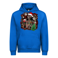 Cobalt Skeleton with coffee cup Christmas Urban Hoodie - NancyCooperArtShop