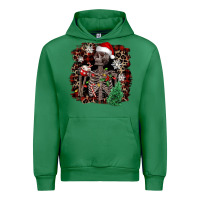Emerald Skeleton with coffee cup Christmas Urban Hoodie - NancyCooperArtShop