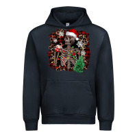 Navy Skeleton with coffee cup Christmas Urban Hoodie - NancyCooperArtShop