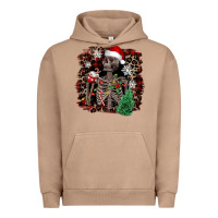 Pigment Burro Skeleton with coffee cup Christmas Urban Hoodie - NancyCooperArtShop