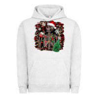 Pigment Lunar Rock Skeleton with coffee cup Christmas Urban Hoodie - NancyCooperArtShop