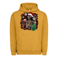 Pigment Peanut Butter Skeleton with coffee cup Christmas Urban Hoodie - NancyCooperArtShop