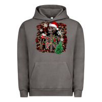 Pigment Tornado Skeleton with coffee cup Christmas Urban Hoodie - NancyCooperArtShop
