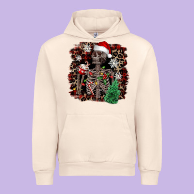 Skeleton With Coffee Cup Christmas Urban Hoodie Designed By Nancycooperartshop