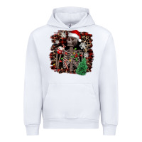 White Skeleton with coffee cup Christmas Urban Hoodie - NancyCooperArtShop