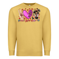 Antique Gold peace love makeup Premium Sweatshirt - RacoonDesign