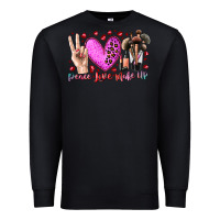 Black peace love makeup Premium Sweatshirt - RacoonDesign