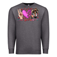Charcoal Heather peace love makeup Premium Sweatshirt - RacoonDesign