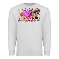 Dove Grey peace love makeup Premium Sweatshirt - RacoonDesign