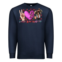 Navy peace love makeup Premium Sweatshirt - RacoonDesign