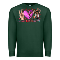 Sports Green peace love makeup Premium Sweatshirt - RacoonDesign