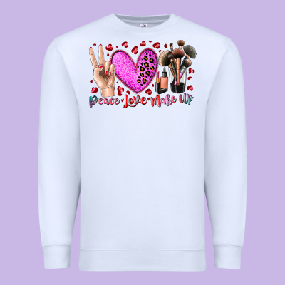 Peace Love Makeup Premium Sweatshirt Designed By Racoondesign