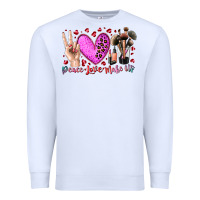White peace love makeup Premium Sweatshirt - RacoonDesign