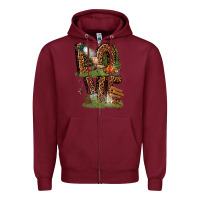 Burgundy love camping Zipper Hoodie - texasbilliewilder