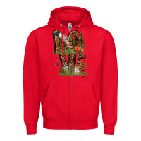 Red love camping Zipper Hoodie - texasbilliewilder