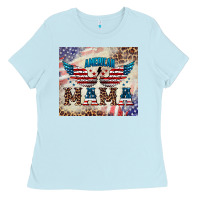 Baby Blue american mama Ladies Tee - BarkalooDesign