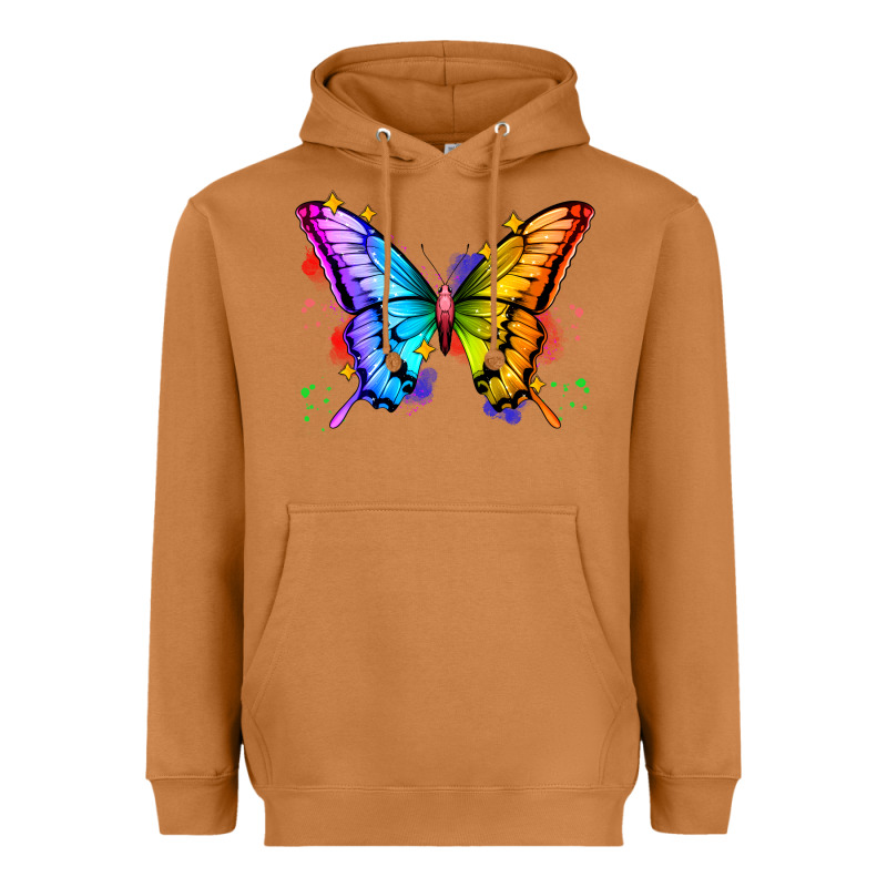 Rainbow Butterfly Heavyweight Hoodie by Zillion Design Studio | Teevron